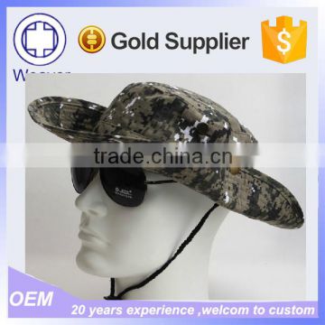 Custom Blue Camo Fishing Hats For Men / Wholesale Bucket Hat With String