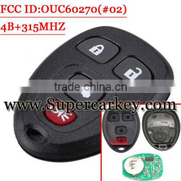 Best quality 3+1 Button Remote Fob Keyless with 315MHZ (FCC ID:OUC60270) for GM #2