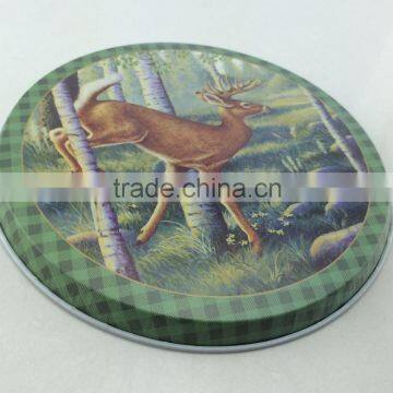 pretty hot selling round metal tin tray