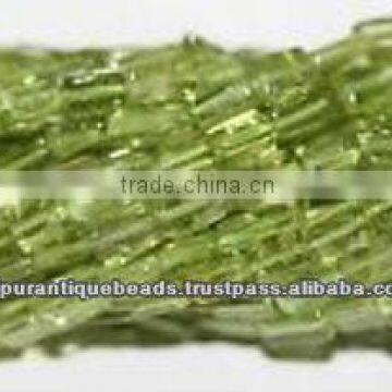 PERIDOT CUBE BEADS GEMSTONE