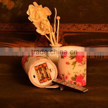 Rechargeable Beautiful Peony Flowers Real Wax Flameless LED Candle photo-6