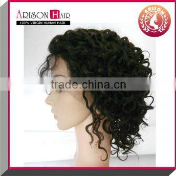 alibaba in spanish express human hair kinky curly full lace wig, full lace wigs for black women