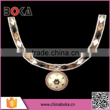 BOKA New Arrival colorful crystal rhinestone neckline,embroidery collar with diamond applique