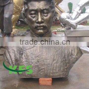 Bronze Lu Hsun bust sculpture