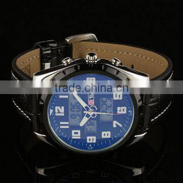 Fashion Big Wrist Watches For Men Army Watch Digital Dual Time Zone Wrist Watch