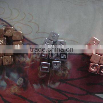 16MM Square Polyhedron D6 ABS Plating Silvery,coppery,golden Dice , 4.4g/pcs Electroplate Dice Surface Coating photo-2