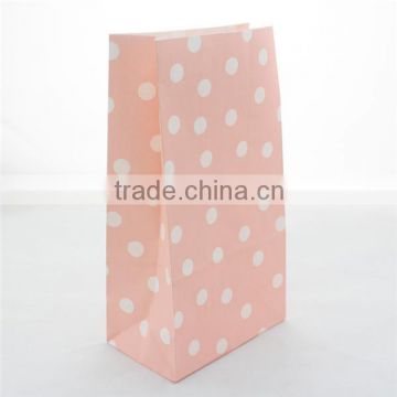 Baby Pink Color Polka Dot Girl's Birthday Party Favor Paper Bags Packaging Bags