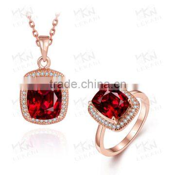 2016 New Design Ruby18K Gold Plated Luxurious Jewelry Set