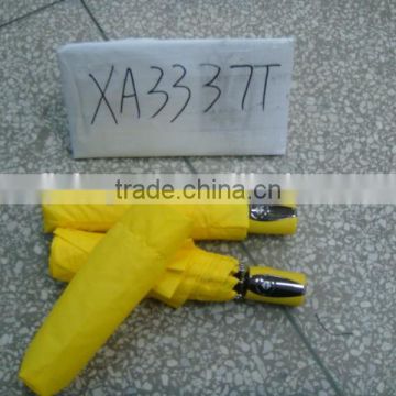 3 fold automatic open close yellow umbrella popular