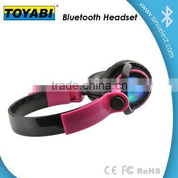 Wireless LED bluetooth Stereo Headphones support memory card and FM radio function headset