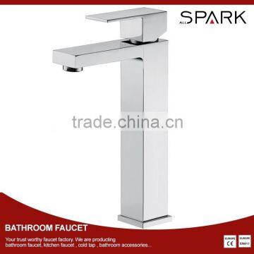 Hot sale high-end square chrome brass basin faucet tap