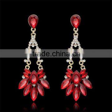2016 New Vintage Style Dangling Chandelier Red Crystal Earrings Fashion Instyle photo-2