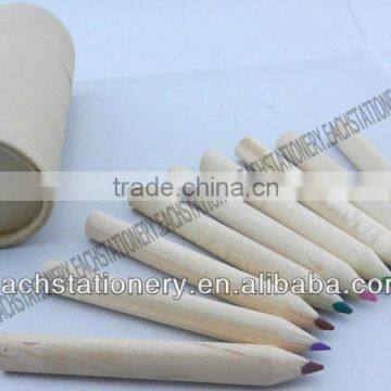 3.5" Half Size Pencils Wooden Natural Color Pencil Set In Paper Tube