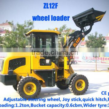 hot sale 1.2ton wheel loader,4wd with CE paper,joystick,wider tyres,-30 centigrade degree antifreeze