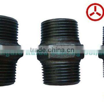 ISO SGS Thread banded Malleable black cast iron pipe fitting Manufacturer 280 Nipple