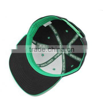 Flat Bill Snapback Hat With Green Under Brim photo-5