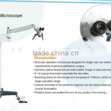 Simple coaxial illumination Operational Ophtalmic microscope for one man