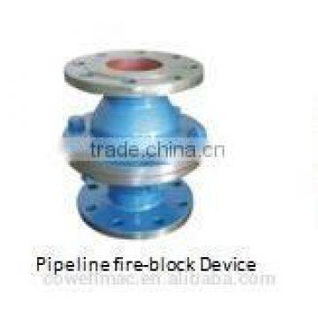 Pipeline fire-block device