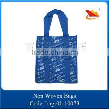 2015 customized color non woven fabric folding open top shopping bags