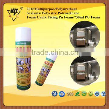 2016 Multipurpose Polyurethane Sealants/ Polyester Polyurethane Foam Caulk Fixing Pu Foam/750ml PU Foam