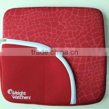 Red neoprene kids 7 inch waterproof case for tablet with zipper