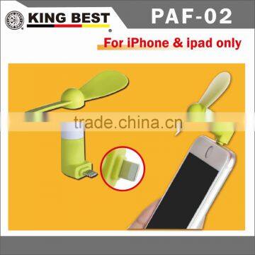 KING BEST Mini cell phone fan environmentally friendly soft material TPE mobile mini fan iOS USB Fan for iPhone & ipad only