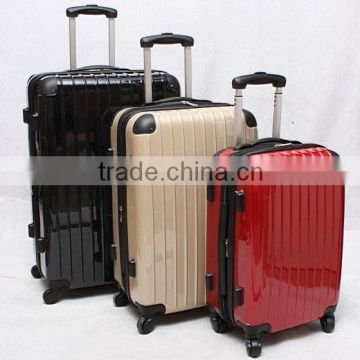 stock ABS+PC 3pcs spinner wheeled trolley luggage set closeout suitcase