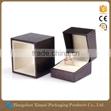 Custom High End Plastic Leather Jewelry Ring Box