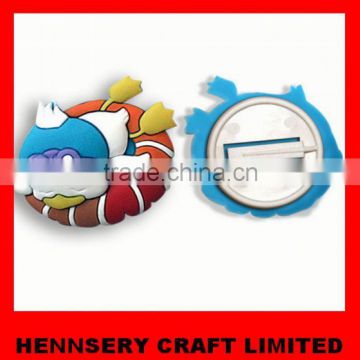 Soft pvc customized embossed logo blank button badge wholesale