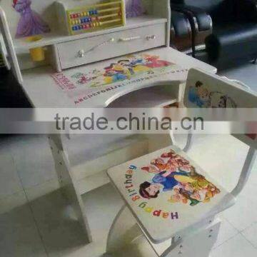 modern kids wood study table and chair/wooden kids learning table