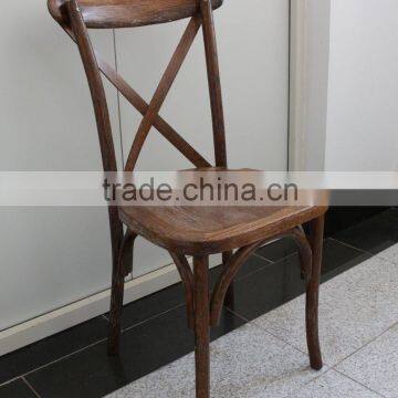 wood wedding banquet x cross back dining chair