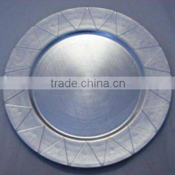 Silver charger plate,pp plastic plate