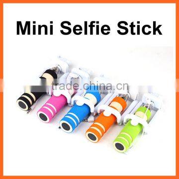 Mini Handheld Wired Remote Phone Selfie Stick Monopod Extendable For Android IOS