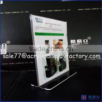 Custom Design Clear A4 Acrylic Menu Holder Stand With Business Card Holder,Acrylic Menu Holder,Menu Holder Stand