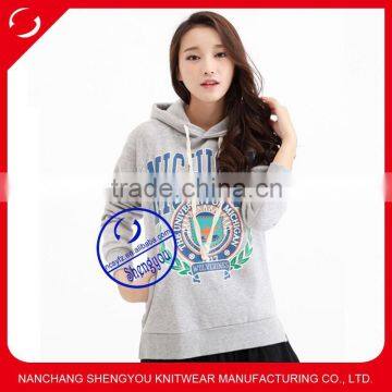 China clothing supplier custom grey hoodie wholesale printed hoodies