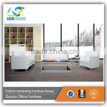 Malaysia Made Furniture Leather Chesterfield Sofa White With Stainless Steel Legs GAS749