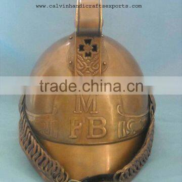 Brass antique finish MFB fireman helmet