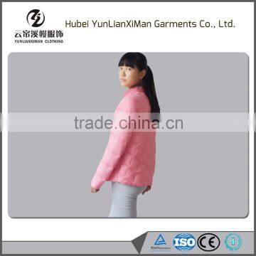 2015 High Quality Women Light Pink Color Spring Thin Down Jacket Sports Slim Fit Jacket