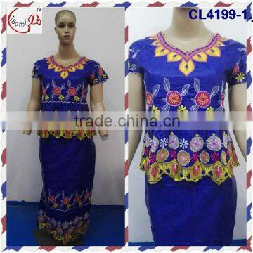 CL4199 Top grade quality beautiful design comfortable fabric,ladies bazin dress