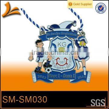 SM-SM030 custom die casting sport medallion with cord