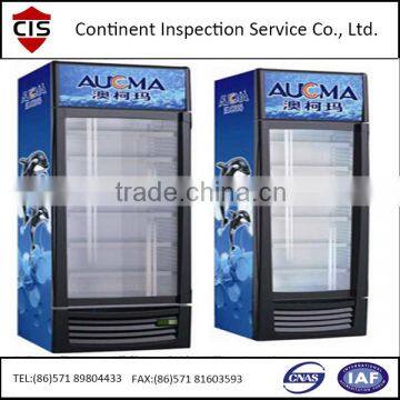 display cooler, fridge,freezer,inspection services in China,pre-shipment inspection,during production inspection,factroy audit