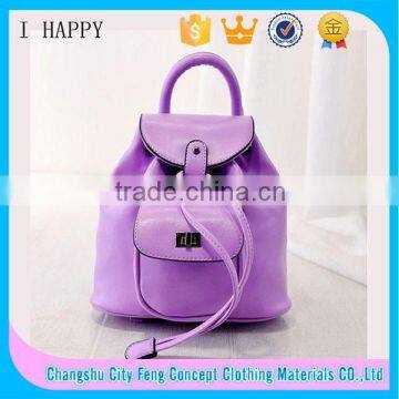 Korean Candy Color PU Fashion Backpack With Turn Lock