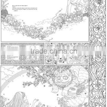 2015 Wholesale New Arrive Hand-painted Secret Garden Series Alice in Wonderland Adult Coloring Books photo-3