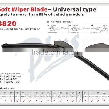 Universal Soft Wiper Blade S820 From 12'' to 30''/Popular Wiper Blade in Turkey