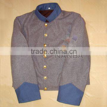 ACW Grey shell jacket with sky blue collar and cuffs