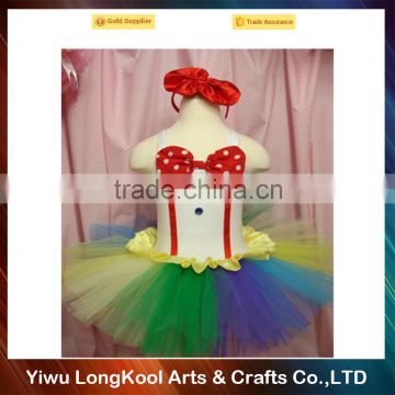 High quality new wholesale flower tutu dress for kids rainbow ballet tutu dress