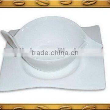 2014 novelty green leaf porcelain dinner plate sets