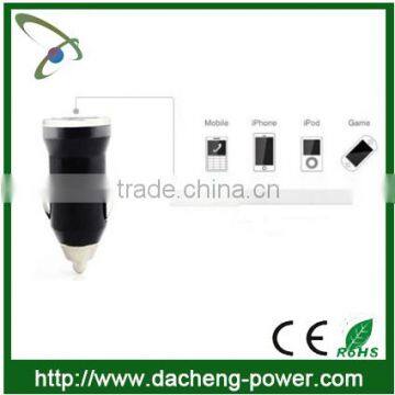 Colorful Mini 5V 1A Bullet Mini Car Charger Adapter With LED