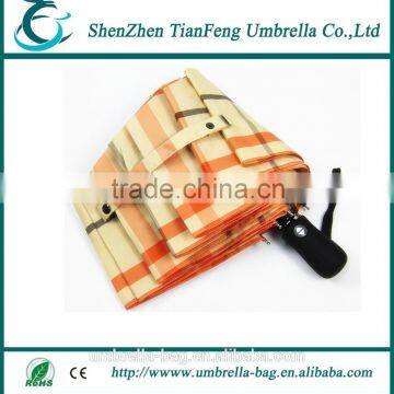 Fashion Plaid umbrella for your customers as Christmas gift 3 folding umbrella