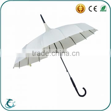 2016 wholesale beautiful design 16ribs pagoda shaped umbrella